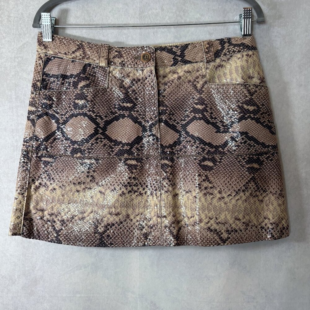 Just Cavalli Python Imprint Patent Mini Skirt Gen… - image 2